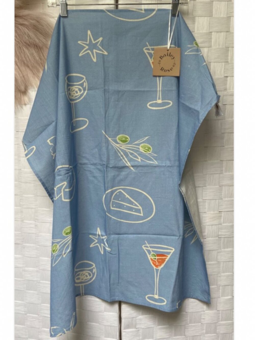 NWT Bailey Rose Riviera Wrap Scarf Blue Martini Olive Small